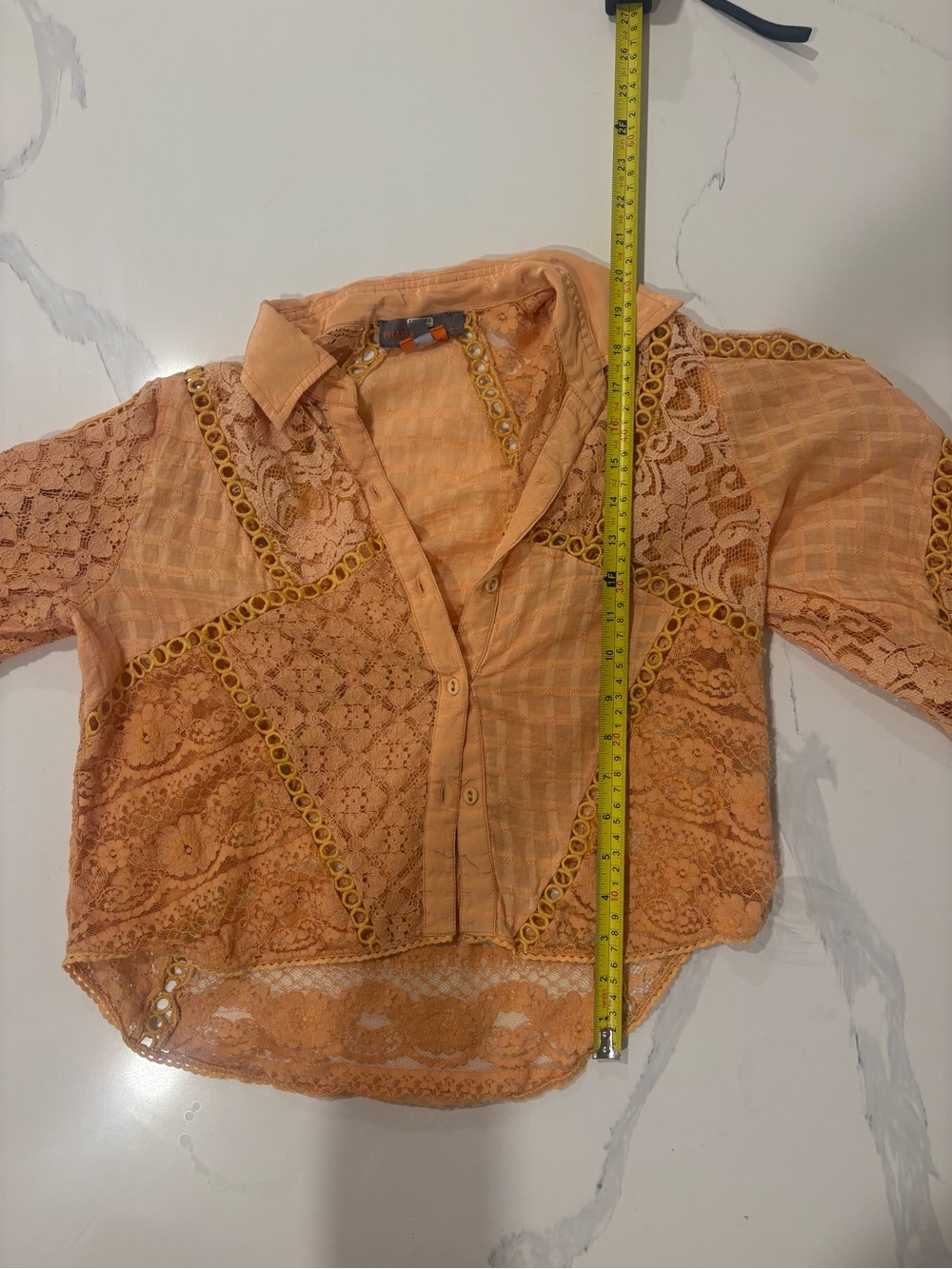 Anthropologie Bhanuni by Jyoti Crafted Lace Button Down Blouse M